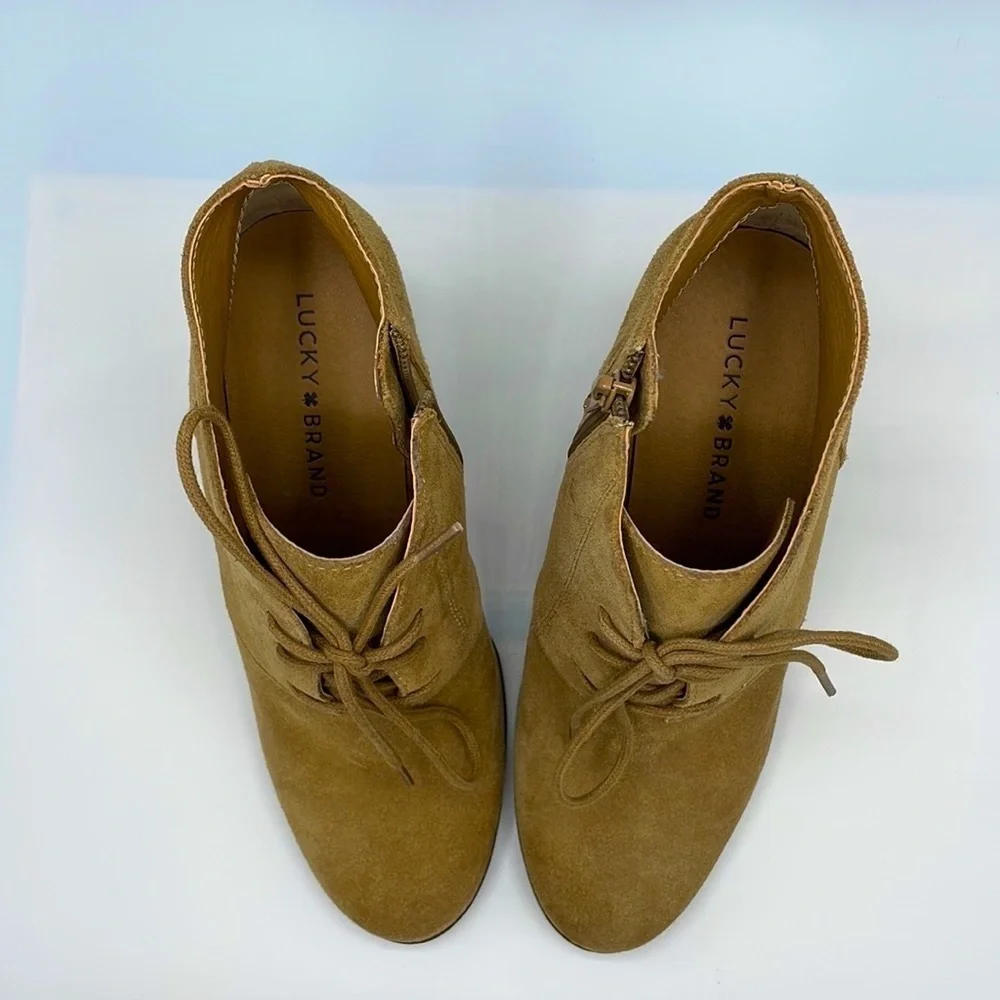 Lucky Brand Shylow Suede Wedge Ankle Booties